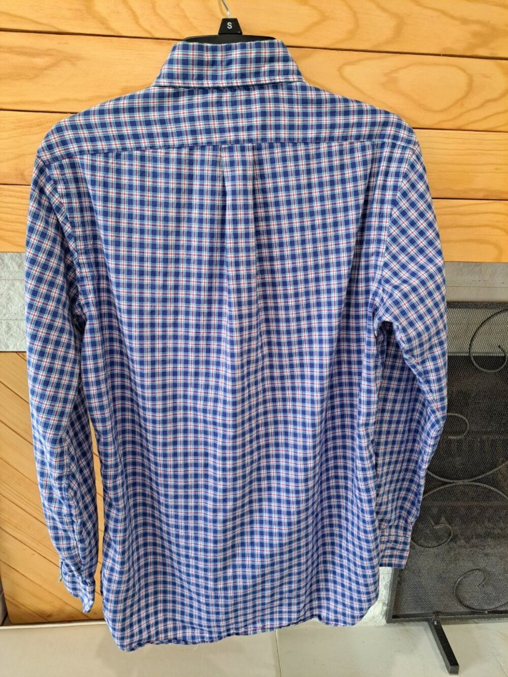 Ralph Lauren Men's Blue Plaid Button-Up Shirt Pony Logo Long Sleeve Small Gusset - Picture 7 of 14